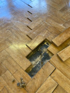UBC Floor Damage in Small Hall revealng extensive cracks